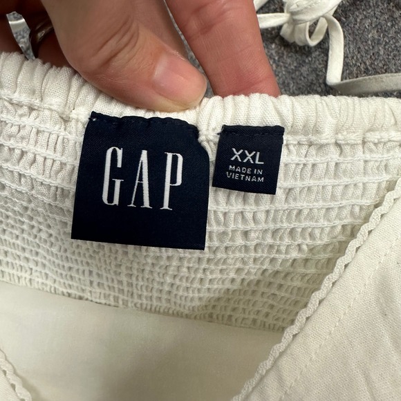 Gap Linen Blend Tie Strap Cami in New Off White Size XXL - Picture 5 of 7